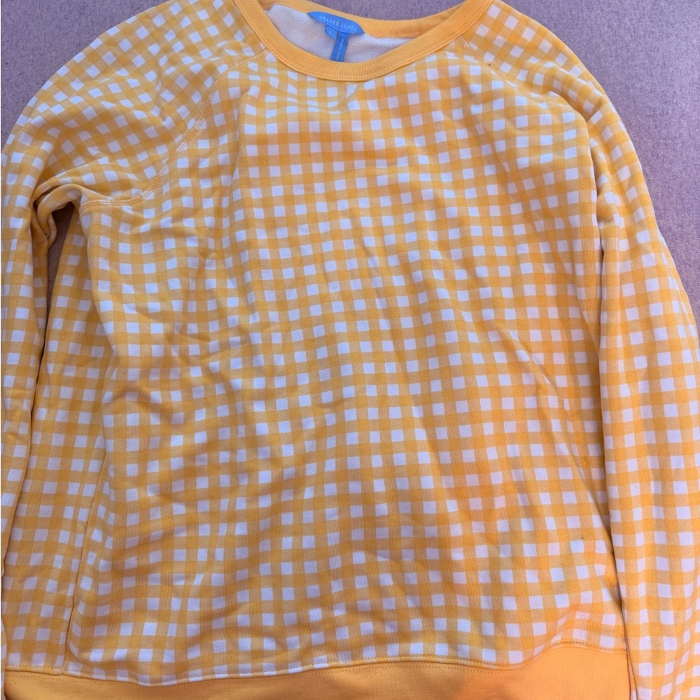 NEW WITHOUT TAGS DRAPER JAMES YELLOW GINGHAM SWEATER